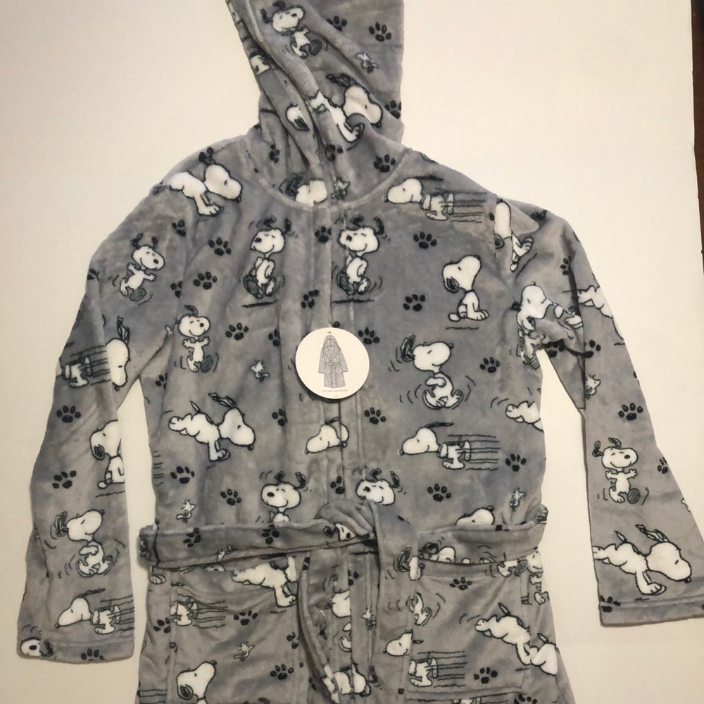 Peanuts Snoopy Plush Hooded Robe-Women’s Small-NWT